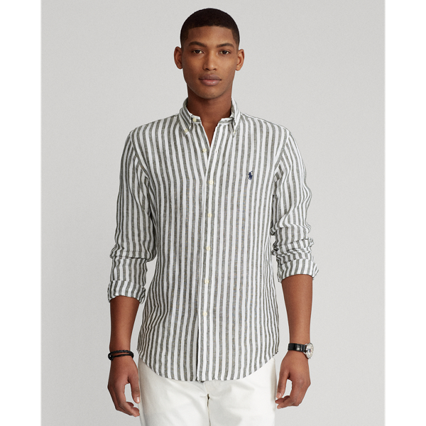 Classic Fit Striped Linen Shirt