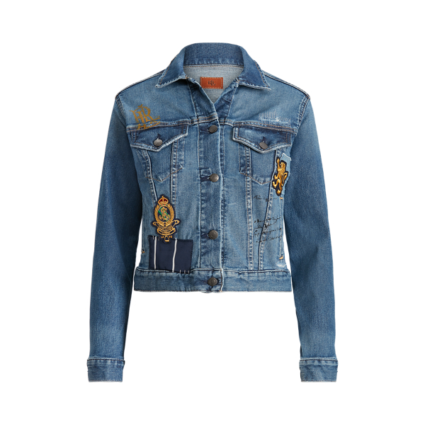 Polo Ralph Lauren chenille logo patch-detail denim jacket - Neutrals