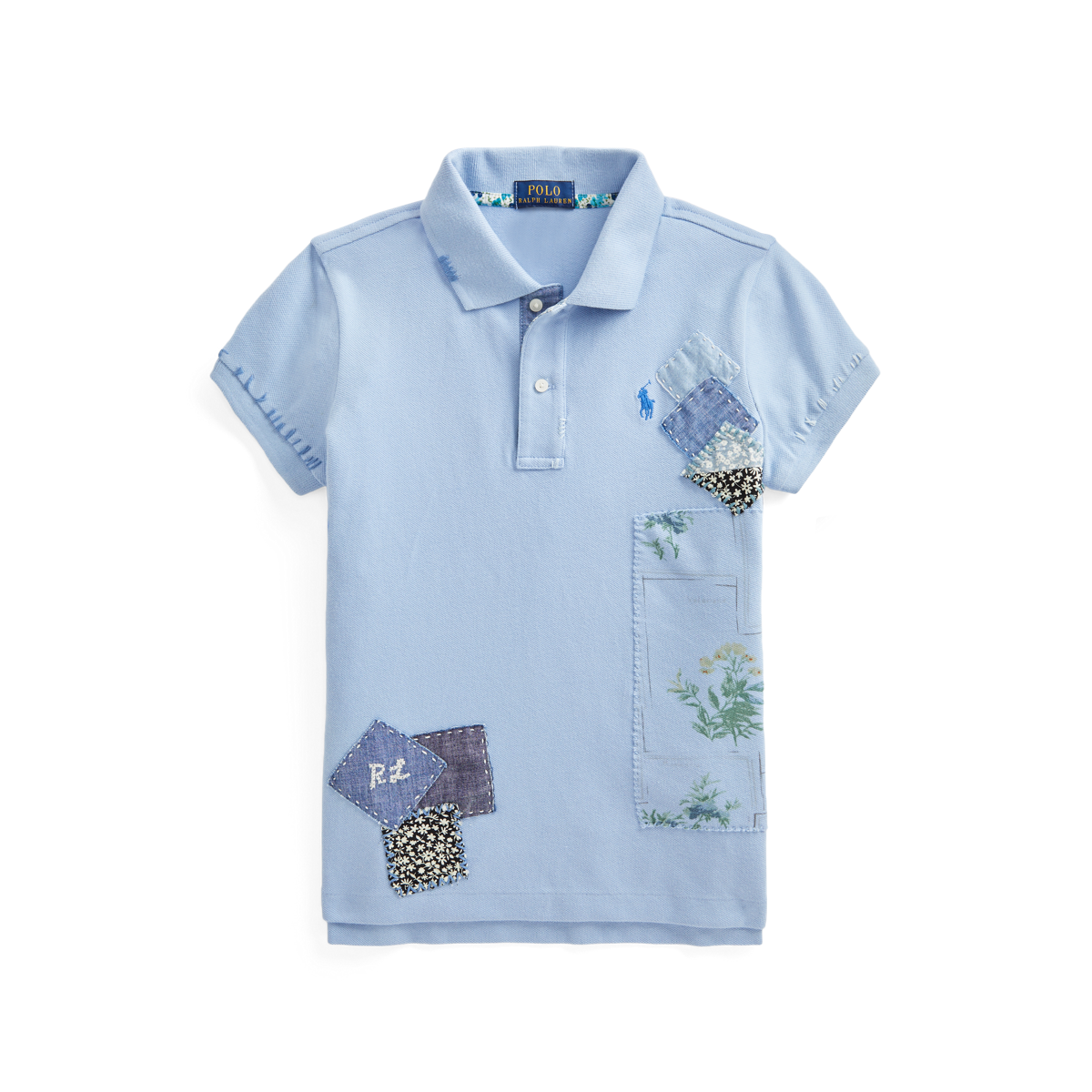 Patchwork cotton mesh polo 2025