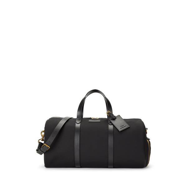 Leather-Trim Canvas Duffel