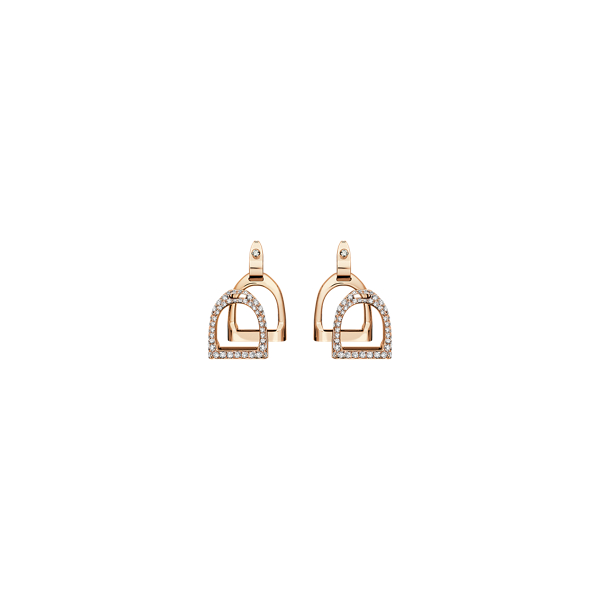 Pave Diamond Double-Stirrup Earrings