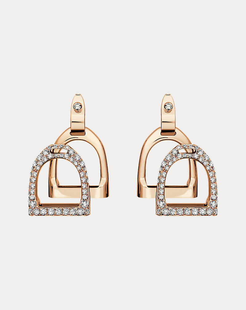 Pave Diamond Double-Stirrup Earrings The Equestrian Collection 1