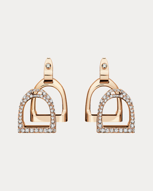 Pave Diamond Double-Stirrup Earrings