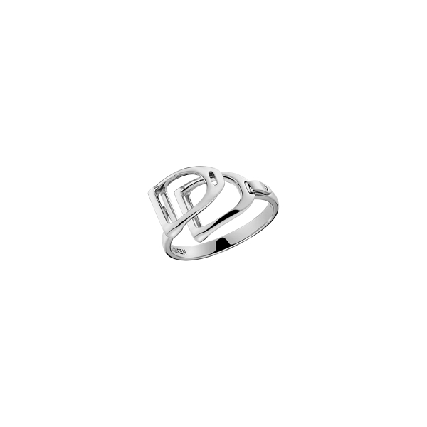 Bague double étrier en argent