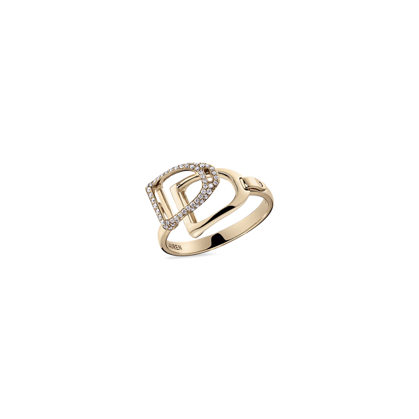 Pave Diamond Double-Stirrup Ring The Equestrian Collection 1