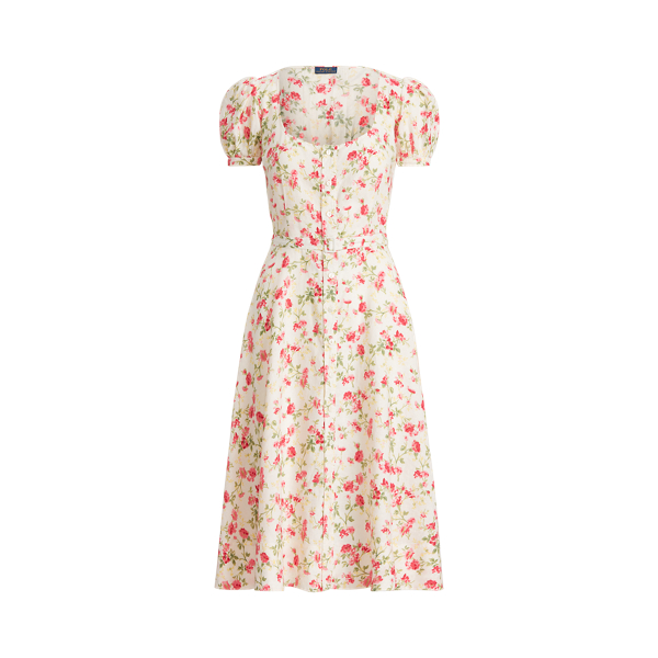 Floral Belted Linen Dress Ralph Lauren UK