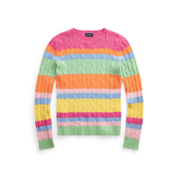 Striped Cable Knit Cashmere Jumper for Women Ralph Lauren IL