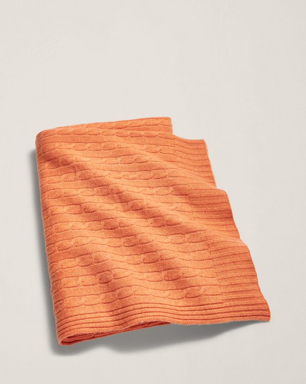 Cable Cashmere Throw Blanket