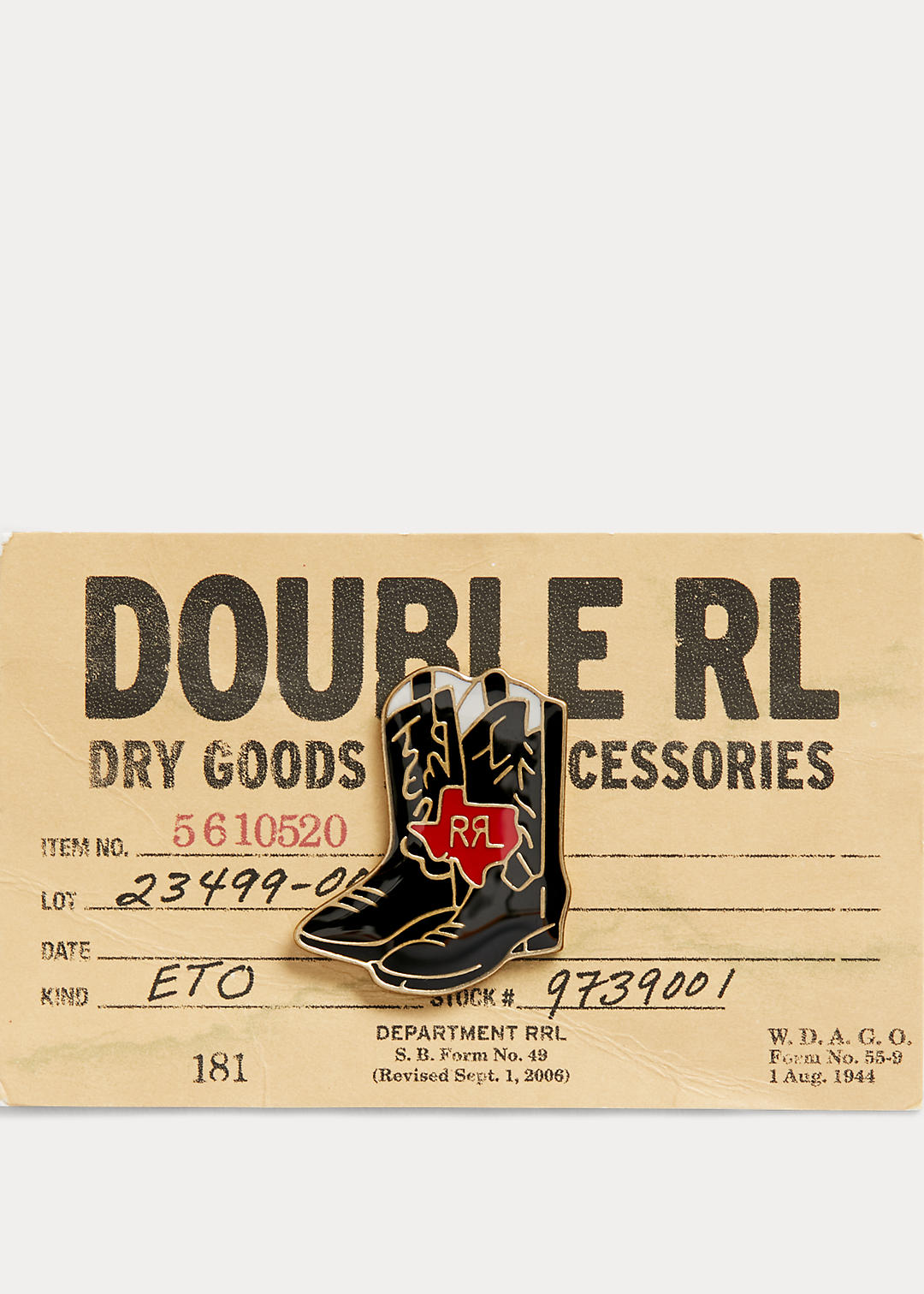 RRL Cowboy Boot Enamelled Pin 3