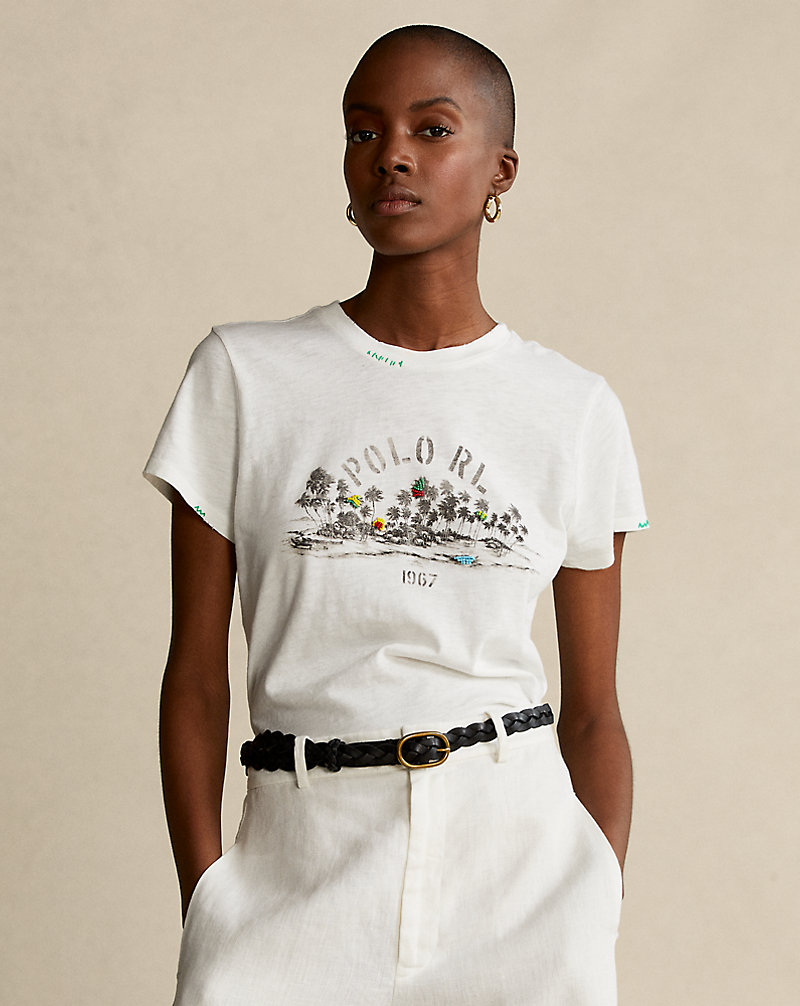 Baumwoll-T-Shirt mit tropischer Grafik Polo Ralph Lauren 1