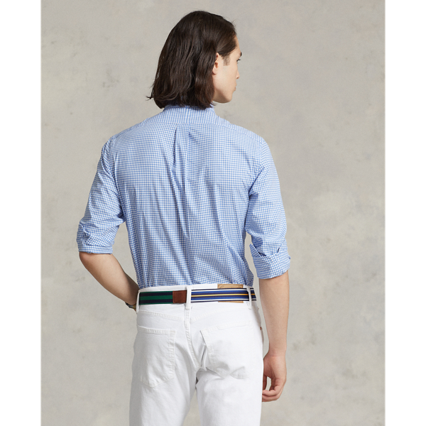 Slim Fit Gingham Stretch Poplin Shirt for Men Ralph Lauren UK