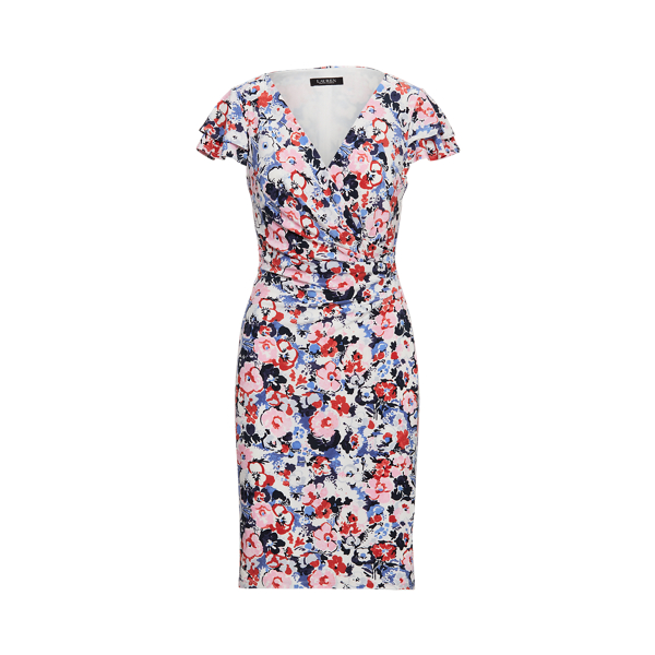 Ralph lauren flutter sales sleeve jersey dress