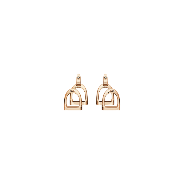 Rose Gold Double-Stirrup Earrings The Equestrian Collection 1