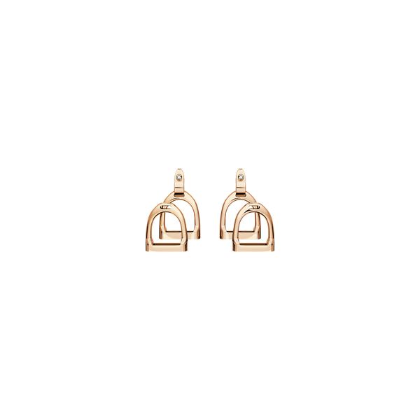 Rose Gold Double-Stirrup Earrings