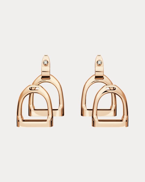 Rose Gold Double-Stirrup Earrings