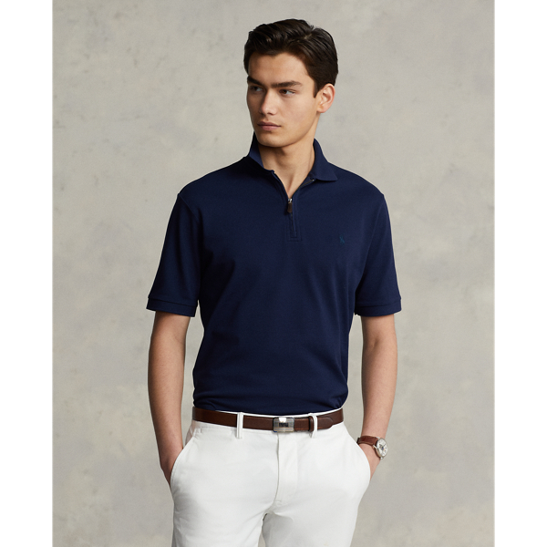 Custom Slim Fit Stretch Mesh Polo Shirt