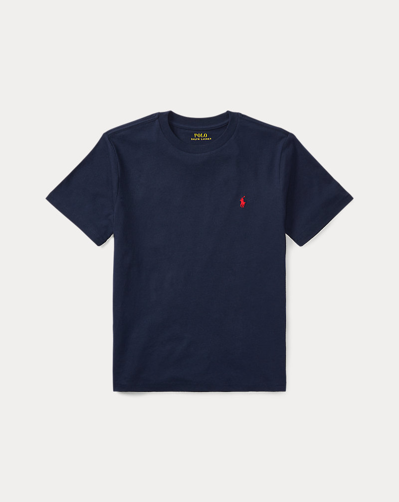 T-shirt de gola redonda em algodão RAPAZ DE 6 A 14 ANOS 1
