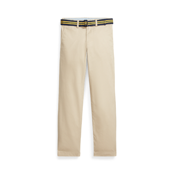 Belted Slim Fit Stretch Twill Trouser