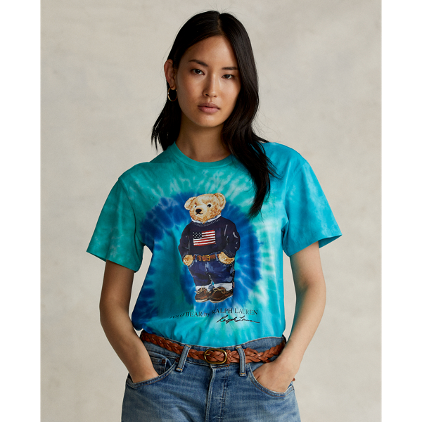 Polo Bear Tie-Dye Cotton Jersey Tee