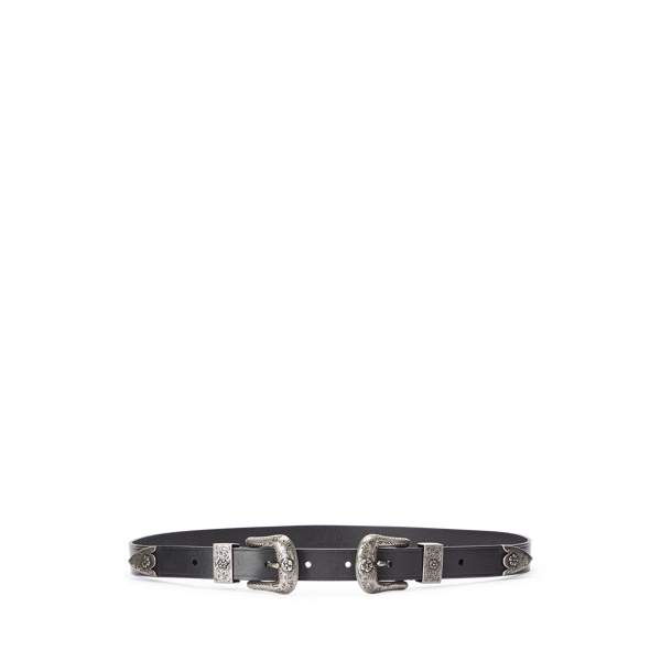 Western Leather Double-Buckle Belt Polo Ralph Lauren 1