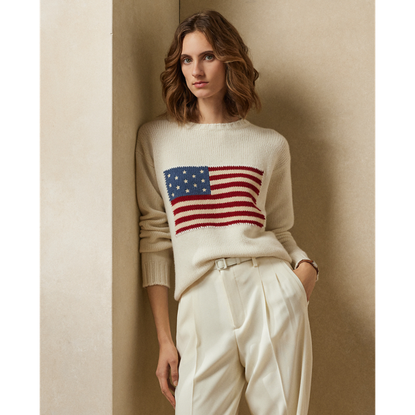 Flag Cashmere Crewneck Sweater