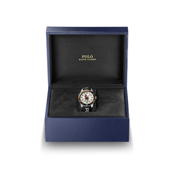 Polo Watch Brown Bezel White Dial for Men Ralph Lauren IE