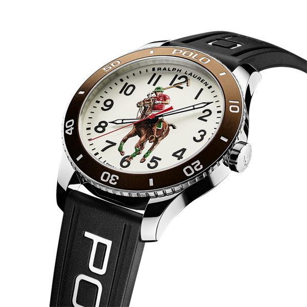 Polo Watch Brown Bezel White Dial for Men Ralph Lauren NL
