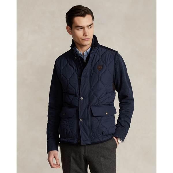 Gilet matelassé bordé de daim