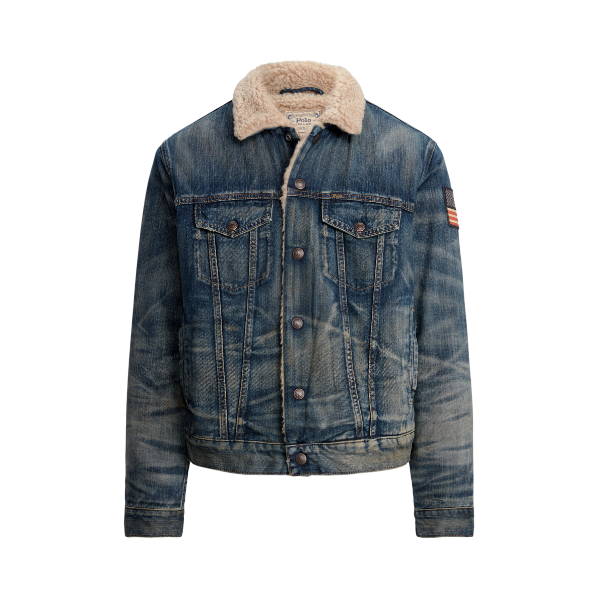 Polo Ralph Lauren Faux-shearling Denim Jacket in Blue for Men