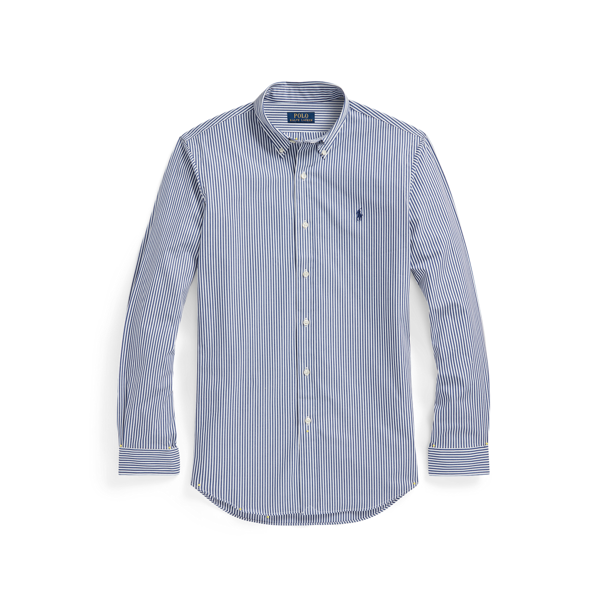 Stretch poplin shirt with logo tag in White