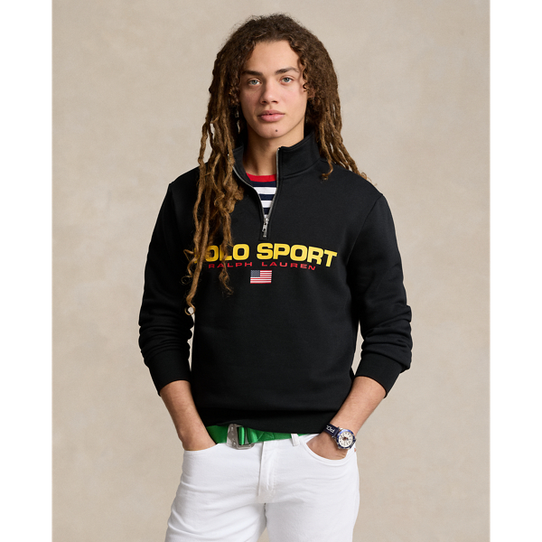 Jual POLO RALPH Lauren Pullover Half Zip Sweatshirt BLACK MARL