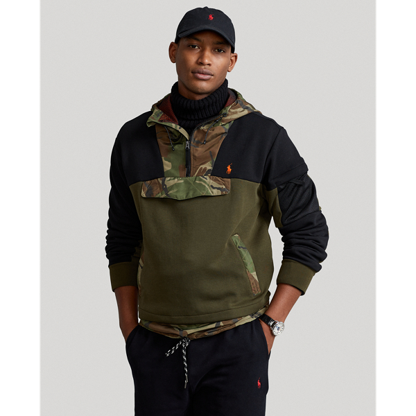 Sweat à Capuche Homme Demi-Zippé Sweatshirt Plusieurs Poches