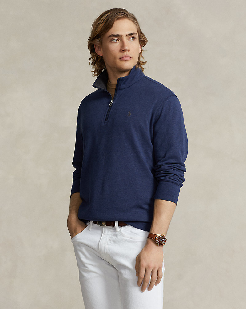 Pull demi-zippé en jersey luxueux Polo Ralph Lauren 1