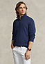 Men's L Dark Grey Heather Luxury Jersey Quarter-Zip Pullover | Ralph Lauren