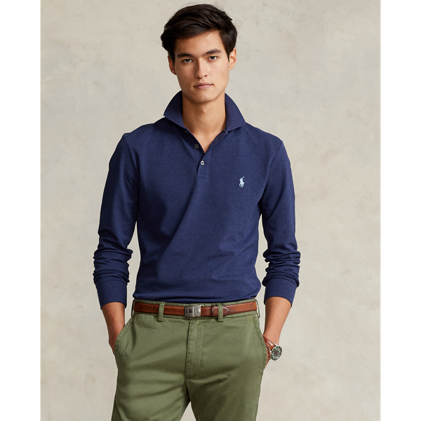 Custom Slim Fit Stretch Mesh Polo Shirt