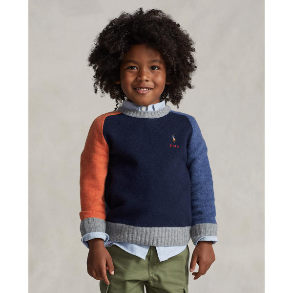 Colour-Blocked Wool-Cashmere Jumper BOYS 1.5-6 YEARS 1