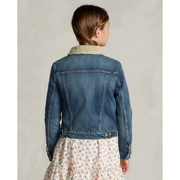 Girls 7-16 Faux-Shearling Denim Trucker Jacket 6