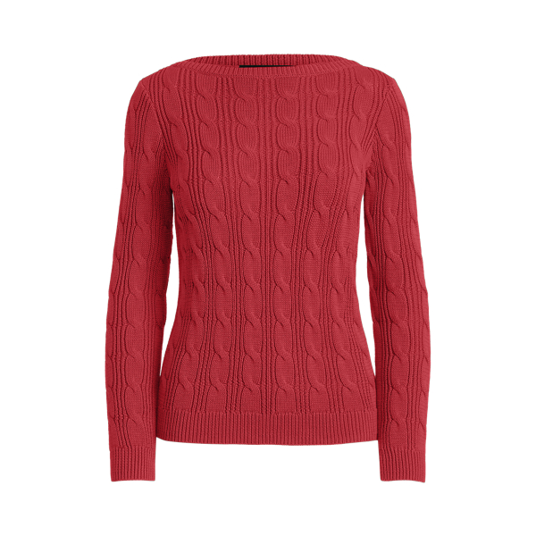 Cable-Knit Cotton Boatneck Jumper for Women | Ralph Lauren® UK