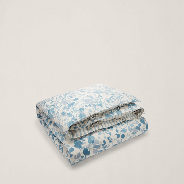 Blue And Cream Ada Floral Comforter Set Lauren Home 1