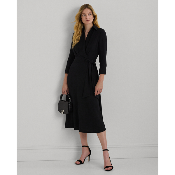 Georgette midi jurk met overslag