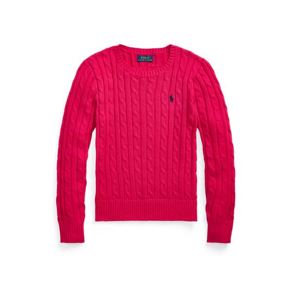 폴로 랄프로렌 Polo Ralph Lauren Cable-Knit Cotton Jumper,Sport Pink