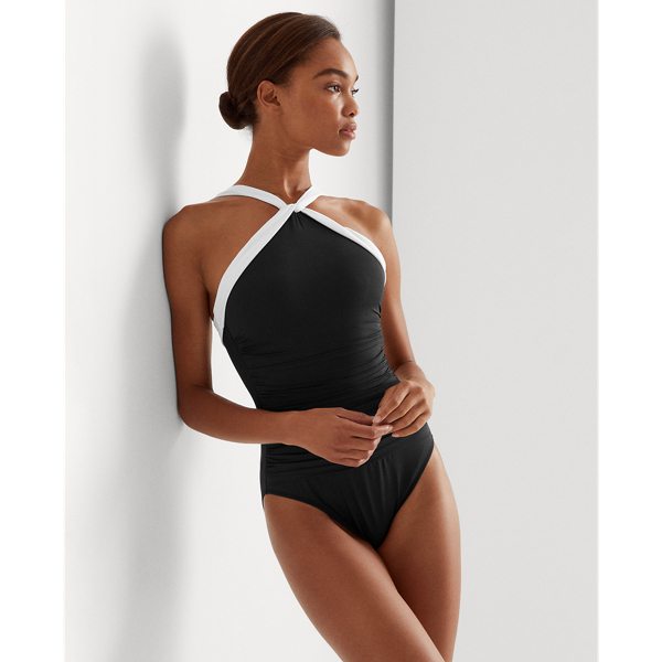 Two tone one piece swimsuit sales