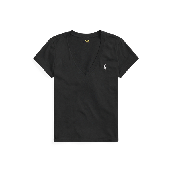 black polo v neck shirt