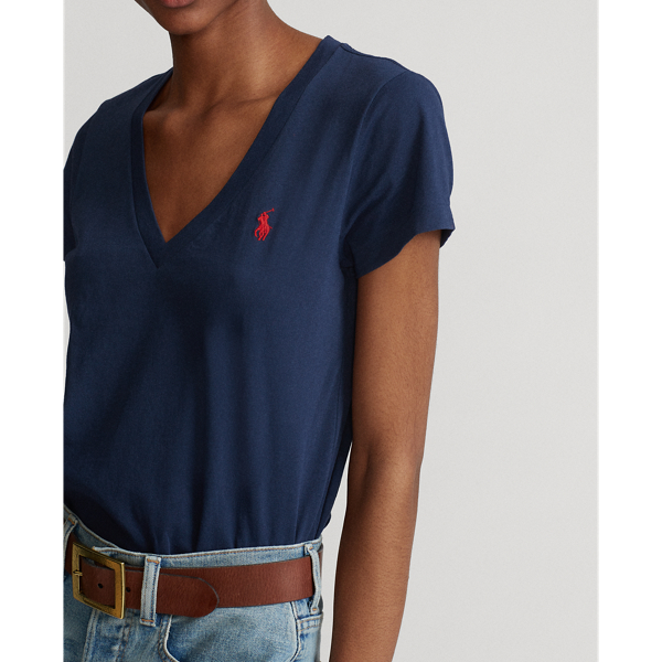 women's v neck ralph lauren polo t shirts