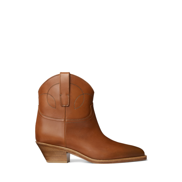 Jayme Burnished Calfskin Bootie Ralph Lauren Collection 1