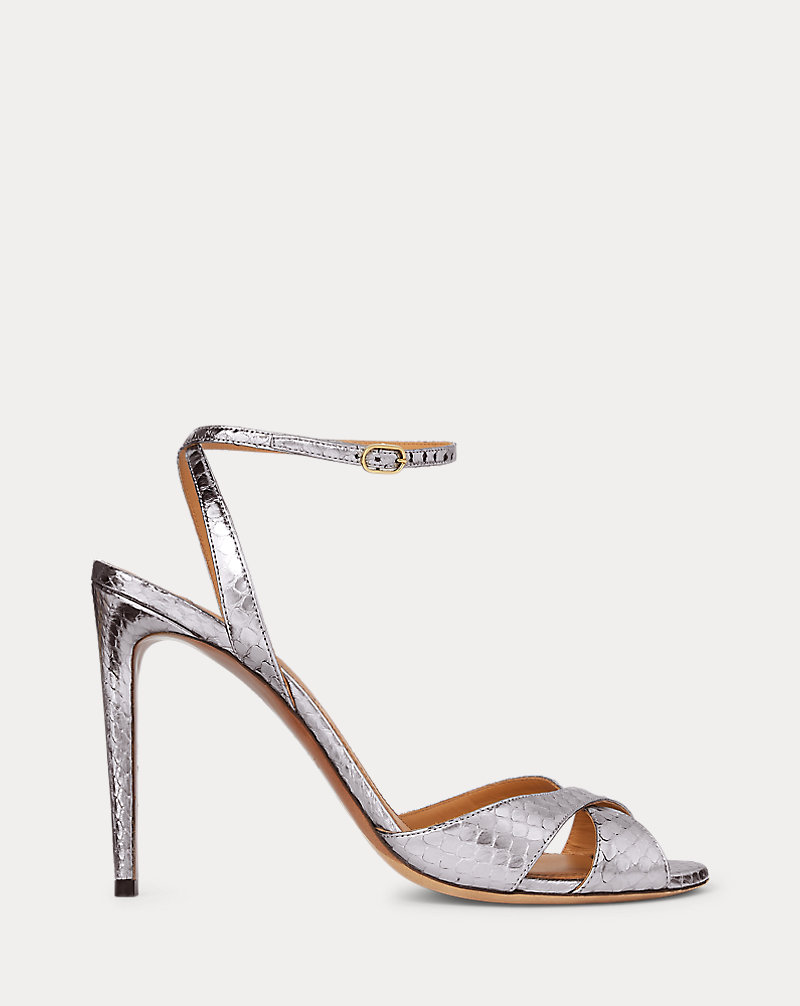 Sandálias em pele de cobra Kandice Ralph Lauren Collection 1