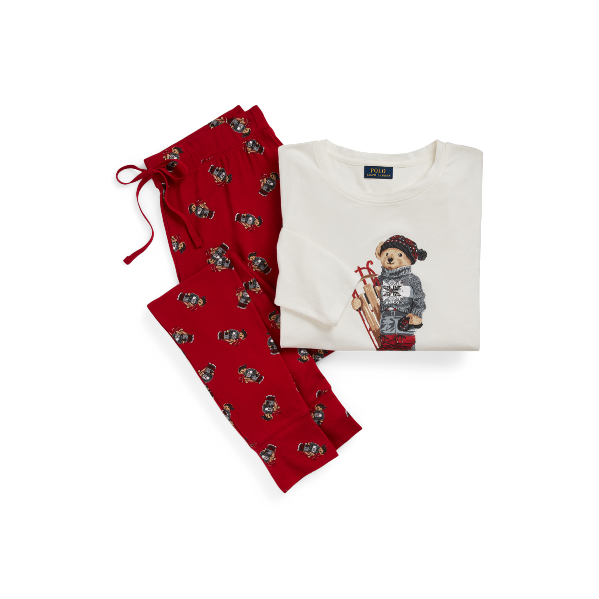 Sled Polo Bear Jersey Pajama Set