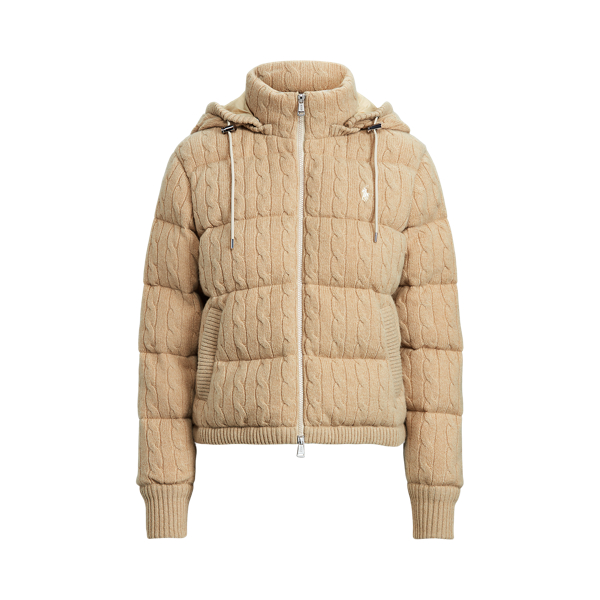 Cable Knit Down Hooded Coat for Women Ralph Lauren TR