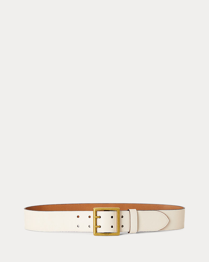 Double-Prong Vachetta Leather Belt Polo Ralph Lauren 1