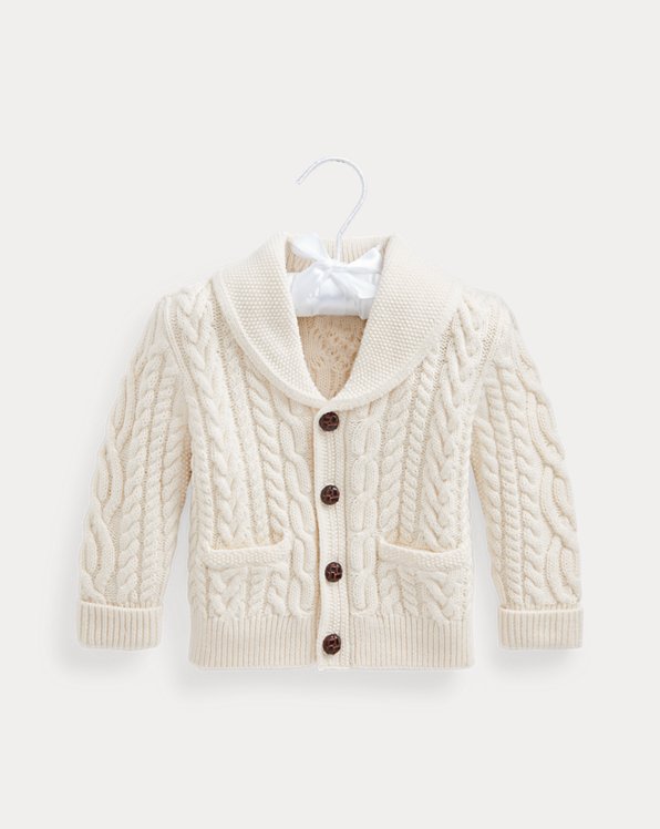 Cardigan en tricot d'Aran coton et laine